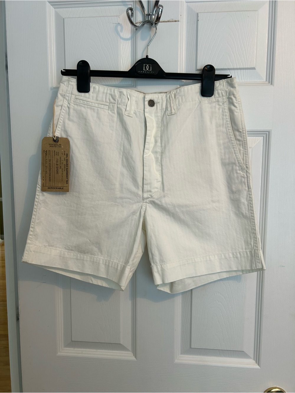 RARE Ralph Lauren Double RL Off White Cotton Flat-Front Field Shorts - Picture 2 of 13